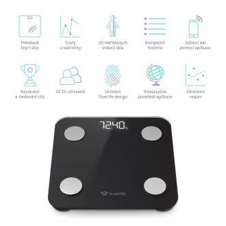 TrueLife FitScale W1 BT Black - bioelektrische Impedanz-Bluetooth-Waage TrueLife FitScale W1 BT Black - bioelektrische Impedanz-Bluetooth-Waage