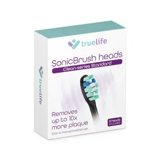 TrueLife SonicBrush Clean-Serie Bürstenköpfe, Standard, schwarz, 8er-Pack