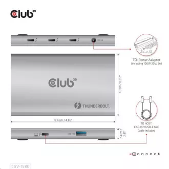 Club3D hubThunderbolt 4 Portable 5-in-1 Hub mit Smart Power