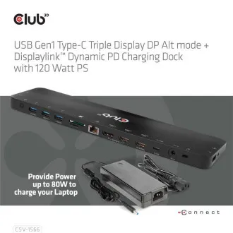 Club3D Dockingstation USB-C 12v1, 1xDP, 2xHDMI, 1xUSB-C, 5xUSB, 1xRJ45, 1x3.5mm, SD Kartenleser, schwarz Club3D Dockingstation USB-C 12v1, 1xDP, 2xHDMI, 1xUSB-C, 5xUSB, 1xRJ45, 1x3.5mm, SD Kartenleser, schwarz
