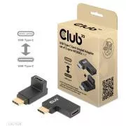 Club3D USB-C Gen2 abgewinkelter Adapter 2er-Set, 4K120Hz, 240W, (M/F)