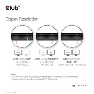 Club 3D Docking Station USB-C 8v1, 1xDP, 1xHDMI, 1xUSB-C PD100W, 2xUSB, SD-Kartenleser, grau Club 3D Docking Station USB-C 8v1, 1xDP, 1xHDMI, 1xUSB-C PD100W, 2xUSB, SD-Kartenleser, grau