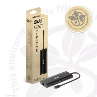 Club 3D Docking Station USB-C 8v1, 1xDP, 1xHDMI, 1xUSB-C PD100W, 2xUSB, SD-Kartenleser, grau Club 3D Docking Station USB-C 8v1, 1xDP, 1xHDMI, 1xUSB-C PD100W, 2xUSB, SD-Kartenleser, grau