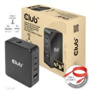 Club3D Reiseladegerät 140W GaN Technologie, 3xUSB-C, 1xUSB-A, PPS   PD 3.1 Unterstützung