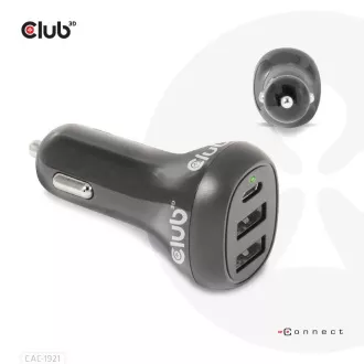 Club3D Autoladegerät für Laptops 36W, 3 Anschlüsse (2xUSB-A USB-C) Club3D Autoladegerät für Laptops 36W, 3 Anschlüsse (2xUSB-A USB-C)
