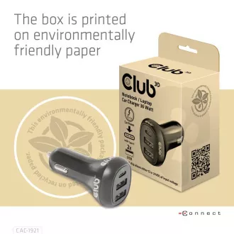 Club3D Autoladegerät für Laptops 36W, 3 Anschlüsse (2xUSB-A USB-C) Club3D Autoladegerät für Laptops 36W, 3 Anschlüsse (2xUSB-A USB-C)