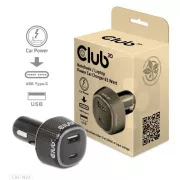 Club3D Autoladegerät für Laptops 63W, 2 Anschlüsse (USB-A   USB-C)