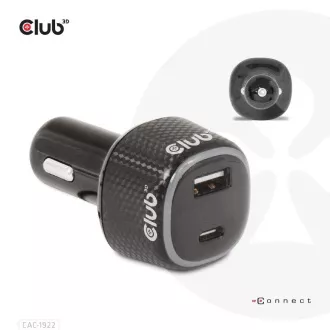 Club3D Autoladegerät für Laptops 63W, 2 Anschlüsse (USB-A USB-C) Club3D Autoladegerät für Laptops 63W, 2 Anschlüsse (USB-A USB-C)