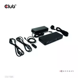 Club3D Dockingstation USB-C 10v1, 1xDP, 1xHDMI, 3xUSB-C, 3xUSB, 1xRJ45, 1x3.5mm, schwarz Club3D Dockingstation USB-C 10v1, 1xDP, 1xHDMI, 3xUSB-C, 3xUSB, 1xRJ45, 1x3.5mm, schwarz