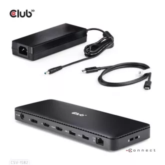 Club3D Dockingstation USB-C 12v1, 1xDP, 1xHDMI, 2xUSB-C, 4xUSB, 1xRJ45, schwarz Club3D Dockingstation USB-C 12v1, 1xDP, 1xHDMI, 2xUSB-C, 4xUSB, 1xRJ45, schwarz