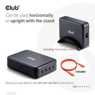 Club3D Travel Charger 240W GaN Technologie, 4xUSB-C, PPS PD 3.1 Unterstützung Club3D Travel Charger 240W GaN Technologie, 4xUSB-C, PPS PD 3.1 Unterstützung