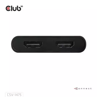 Club3D Video Hub USB-C/A zu 2xHDMI 2.0, Dual Monitor, 4K60Hz (M/F)