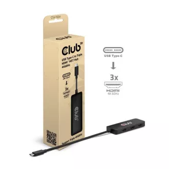 Club3D Hub MST USB-C zu 3xHDMI, Einfach: 8K30Hz, Dreifach: 4K60Hz Club3D Hub MST USB-C zu 3xHDMI, Einfach: 8K30Hz, Dreifach: 4K60Hz
