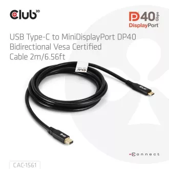 Club3D Kabel USB-C zu MiniDisplayPort 2.1, 8K30Hz, DSC1.2, UHBR10, 2m Club3D Kabel USB-C zu MiniDisplayPort 2.1, 8K30Hz, DSC1.2, UHBR10, 2m