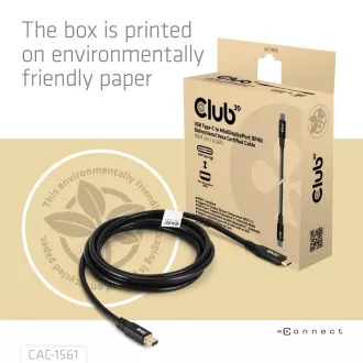 Club3D Kabel USB-C zu MiniDisplayPort 2.1, 8K30Hz, DSC1.2, UHBR10, 2m Club3D Kabel USB-C zu MiniDisplayPort 2.1, 8K30Hz, DSC1.2, UHBR10, 2m