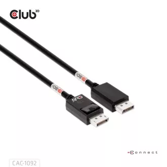 Club3D DisplayPort 2.1 auf DisplayPort 2.1 Kabel, VESA DP80, 4K240Hz/8K60Hz/10K60Hz (M/M), 1.6m, schwarz Club3D DisplayPort 2.1 auf DisplayPort 2.1 Kabel, VESA DP80, 4K240Hz/8K60Hz/10K60Hz (M/M), 1.6m, schwarz