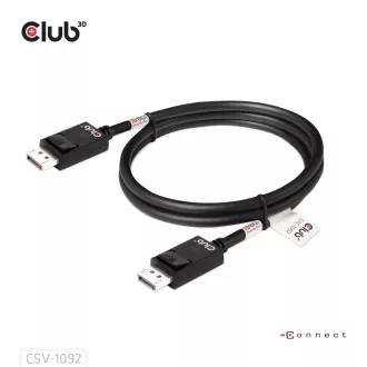 Club3D DisplayPort 2.1 auf DisplayPort 2.1 Kabel, VESA DP80, 4K240Hz/8K60Hz/10K60Hz (M/M), 1.6m, schwarz Club3D DisplayPort 2.1 auf DisplayPort 2.1 Kabel, VESA DP80, 4K240Hz/8K60Hz/10K60Hz (M/M), 1.6m, schwarz