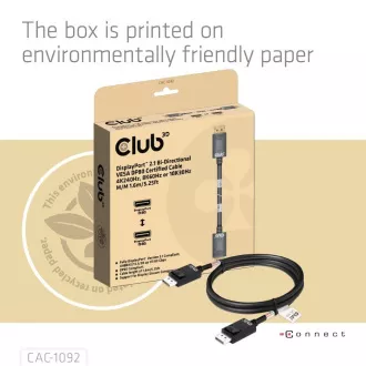 Club3D DisplayPort 2.1 auf DisplayPort 2.1 Kabel, VESA DP80, 4K240Hz/8K60Hz/10K60Hz (M/M), 1.6m, schwarz Club3D DisplayPort 2.1 auf DisplayPort 2.1 Kabel, VESA DP80, 4K240Hz/8K60Hz/10K60Hz (M/M), 1.6m, schwarz