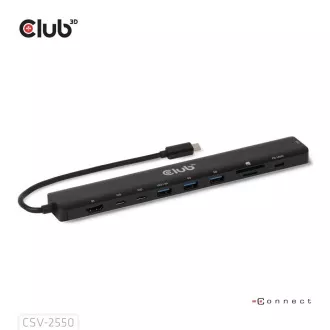 Club3D USB-C 10in1 Docking Station, 140W PD, 1xHDMI, 3xUSB-C, 3xUSB, 1xRJ45, schwarz Club3D USB-C 10in1 Docking Station, 140W PD, 1xHDMI, 3xUSB-C, 3xUSB, 1xRJ45, schwarz