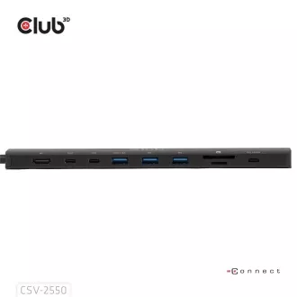 Club3D USB-C 10in1 Docking Station, 140W PD, 1xHDMI, 3xUSB-C, 3xUSB, 1xRJ45, schwarz Club3D USB-C 10in1 Docking Station, 140W PD, 1xHDMI, 3xUSB-C, 3xUSB, 1xRJ45, schwarz