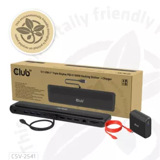 Club3D Dockingstation USB-C 12v1, 2xHDMI, 1xDP, 2xUSB-C, 3xUSB, 1xRJ45, 1x3.5mm, schwarz Club3D Dockingstation USB-C 12v1, 2xHDMI, 1xDP, 2xUSB-C, 3xUSB, 1xRJ45, 1x3.5mm, schwarz