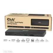 Club3D Dockingstation USB-C 14v1, 2xHDMI, 2xDP, 3xUSB-C, 1xUSB-C PD, 2xUSB, 1xRJ45, 1x3,5mm, microSD/SD, schwarz