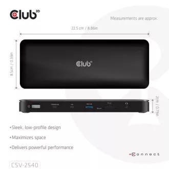 Club3D Dockingstation USB-C 14v1, 2xHDMI, 2xDP, 3xUSB-C, 1xUSB-C PD, 2xUSB, 1xRJ45, 1x3,5mm, microSD/SD, schwarz Club3D Dockingstation USB-C 14v1, 2xHDMI, 2xDP, 3xUSB-C, 1xUSB-C PD, 2xUSB, 1xRJ45, 1x3,5mm, microSD/SD, schwarz