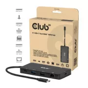 Club3D Dockingstation USB-C 9v1, 2xHDMI, 1xUSB-C, 1xUSB-C PD, 2xUSB, 1xRJ45, microSD/SD, schwarz