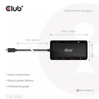 Club3D Dockingstation USB-C 9v1, 2xHDMI, 1xUSB-C, 1xUSB-C PD, 2xUSB, 1xRJ45, microSD/SD, schwarz Club3D Dockingstation USB-C 9v1, 2xHDMI, 1xUSB-C, 1xUSB-C PD, 2xUSB, 1xRJ45, microSD/SD, schwarz