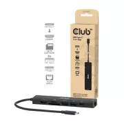 Club3D Dockingstation USB-C 7in1, 1xHDMI, 1xUSB-C PD, 2xUSB, 1xRJ45, microSD/SD, schwarz