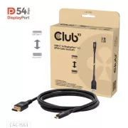 Club3D USB-C zu DisplayPort 2.1 DP54 Bi-direktionales Kabel, 8K120Hz, 4K480Hz, 2m