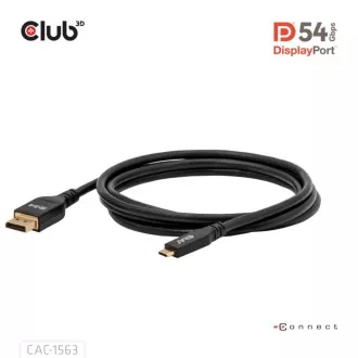 Club3D USB-C zu DisplayPort 2.1 DP54 Bi-direktionales Kabel, 8K120Hz, 4K480Hz, 2m Club3D USB-C zu DisplayPort 2.1 DP54 Bi-direktionales Kabel, 8K120Hz, 4K480Hz, 2m