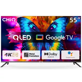 CHiQ U55QM8E TV 55", UHD, QLED, smart, Google TV, dbx-tv, Dolby Audio, rahmenlos