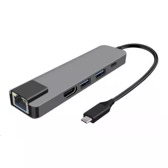 WG - HUB Typ-C 4 v1, HDMI RJ45 USB3.0, Aluminium WG - HUB Typ-C 4 v1, HDMI RJ45 USB3.0, Aluminium