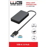 WG - HUB USB-A auf 4x USB-A, USB 3.0, 5Gbps, schwarz