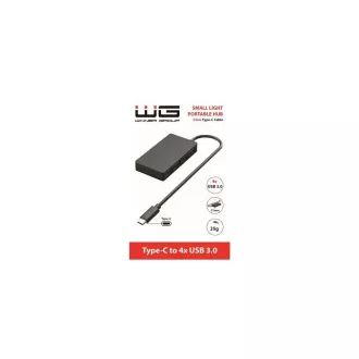 WG - HUB Typ-C auf 4x USB-A, USB 3.0, 5Gbps, schwarz WG - HUB Typ-C auf 4x USB-A, USB 3.0, 5Gbps, schwarz