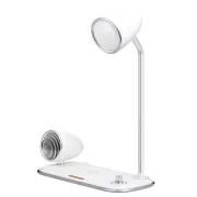 WG - Led-Lampe mit kabellosem Ladegerät und Bluetooth-Lautsprecher WG Retro Kathie, weiß