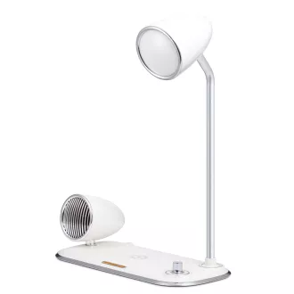 WG - Led-Lampe mit kabellosem Ladegerät und Bluetooth-Lautsprecher WG Retro Kathie, weiß WG - Led-Lampe mit kabellosem Ladegerät und Bluetooth-Lautsprecher WG Retro Kathie, weiß