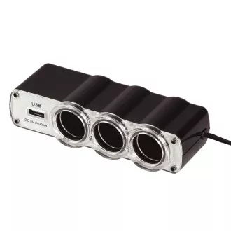 WG - Autoladegerät, Hub, 3x 12V Zigarettenanzünderbuchse   1x USB-A, mit Verlängerung