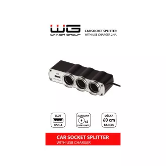 WG - Autoladegerät, Hub, 3x 12V Zigarettenanzünderbuchse   1x USB-A, mit Verlängerung