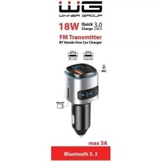 WG - Autoladegerät, FM-Transmitter, QC 3.0, silber