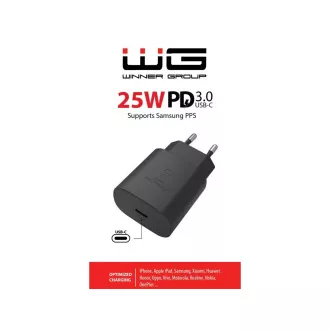 WG - Netzwerk-Ladegerät 1x USB-C, PD PPS 25W, schwarz WG - Netzwerk-Ladegerät 1x USB-C, PD PPS 25W, schwarz