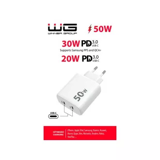WG - Netzwerk-Ladegerät 2x USB-C 50W, 1x USB-C PD 30W   1x USB-C PD 20W, weiß