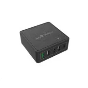 WG - Netzwerk-Ladegerät 5x USB 60W, 1x USB-A QC 3.0   3x USB-A Smart IC   1x USB-C PD, schwarz