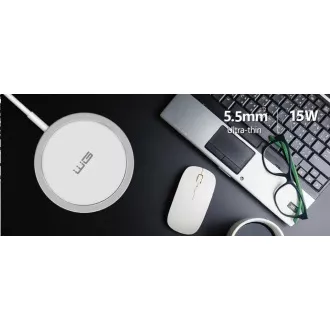 WG - Drahtloses Ladegerät FAST MAGNET 15W, rund, weiß