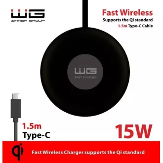 WG - FAST 15W kabelloses Tischladegerät, runder Tisch, schwarz WG - FAST 15W kabelloses Tischladegerät, runder Tisch, schwarz