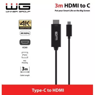 WG - Typ-C auf HDMI Datenkabel, 3 Meter, 4K, schwarz