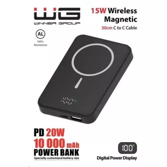 WG - Power Bank 10000 mAh, drahtlos 15W PD 20W QC 3.0 22, 5W, schwarz WG - Power Bank 10000 mAh, drahtlos 15W PD 20W QC 3.0 22, 5W, schwarz