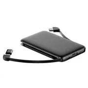 WG - Power Bank 5000 mAh, Micro USB   Typ-C Kabel   Lightning Adapter, schwarz