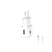 WG - Netzwerk-Ladegerät 1x USB-A, Schnellladung 3.0, 5V-9V-12V, USB-A auf Lightning Kabel, weiß